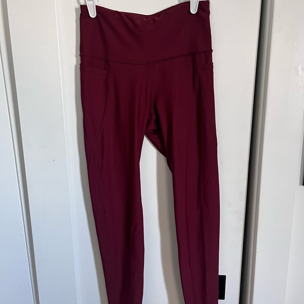 Burgundy High-Waisted Leggings